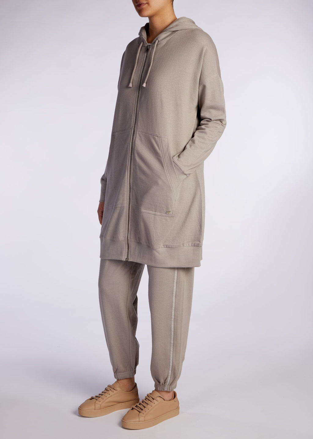 Modest Zip Up Hoody Grey