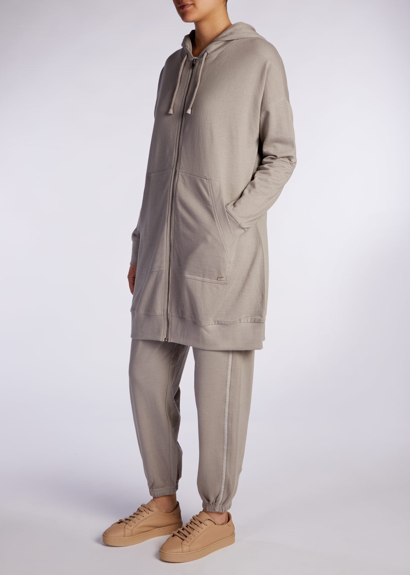 Modest Zip Up Hoody Grey