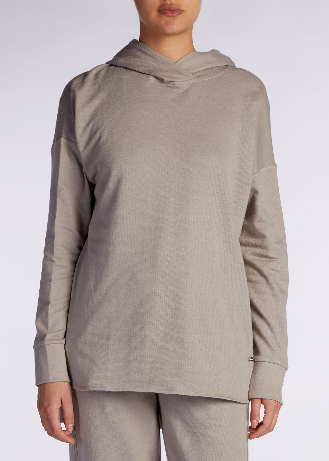 Cropped Cotton Hoody Grey