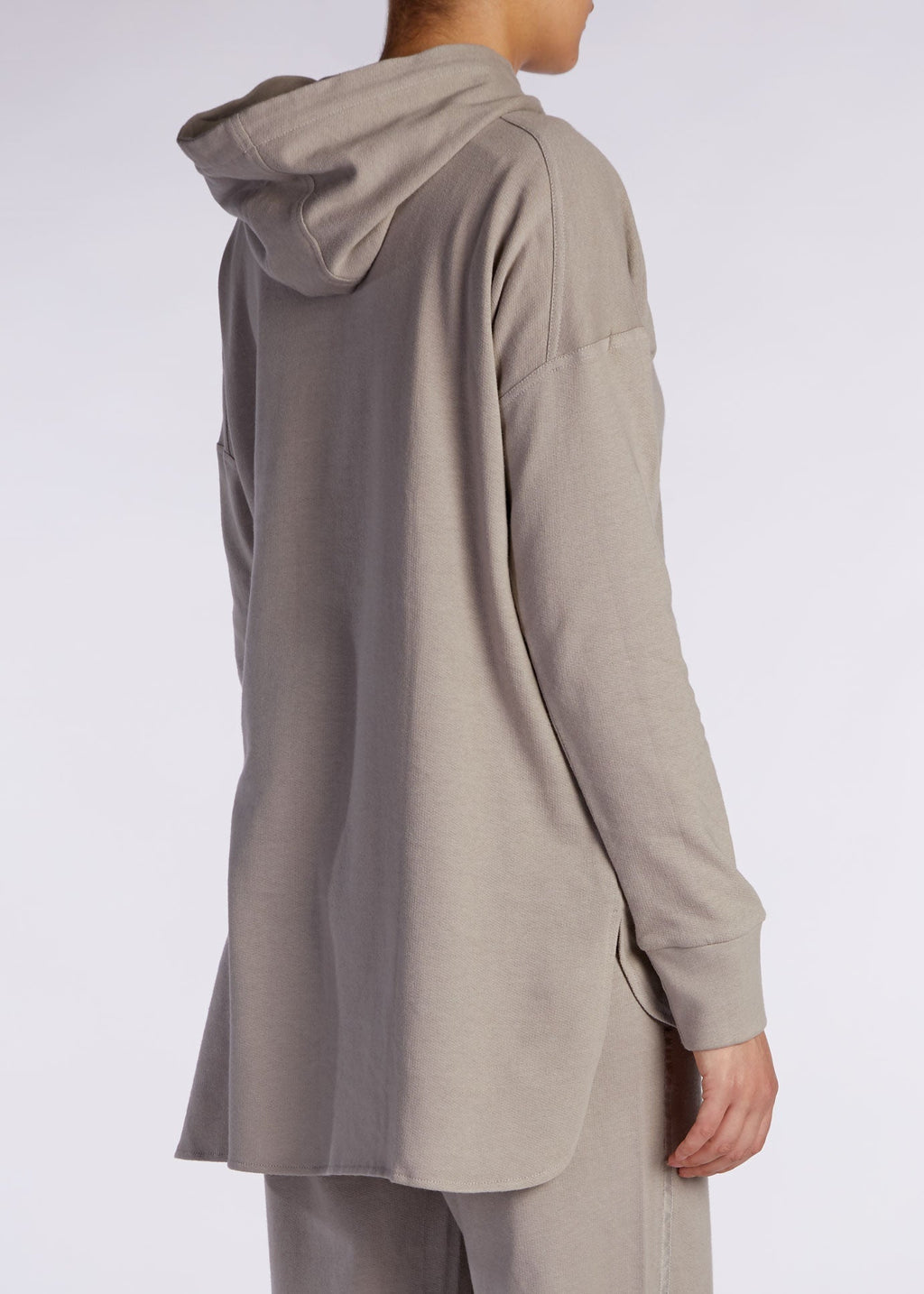 Cropped Cotton Hoody Grey