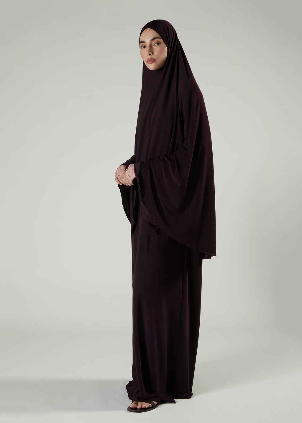Prayer Abaya Set Plum