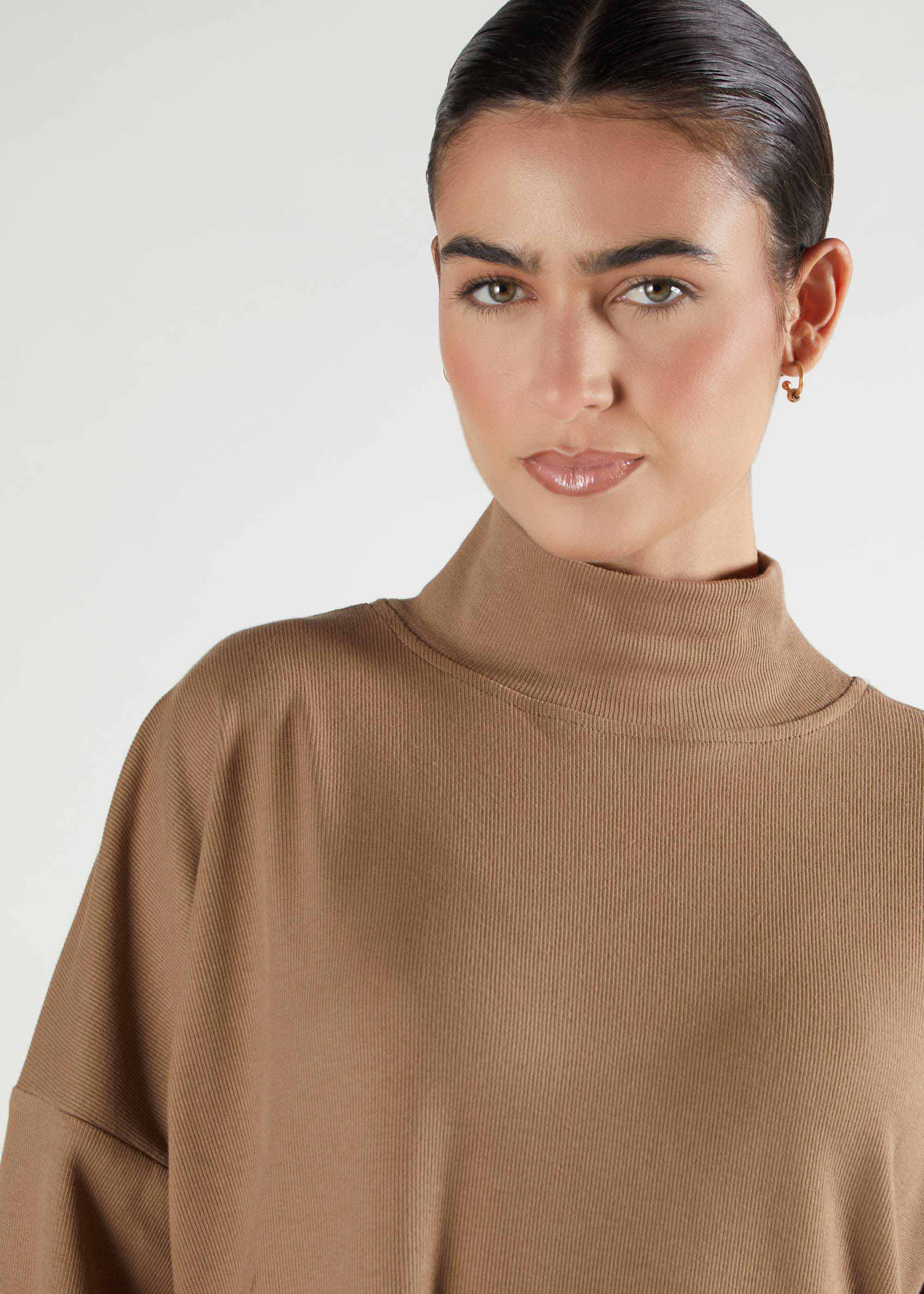 High Neck Abaya Coffee