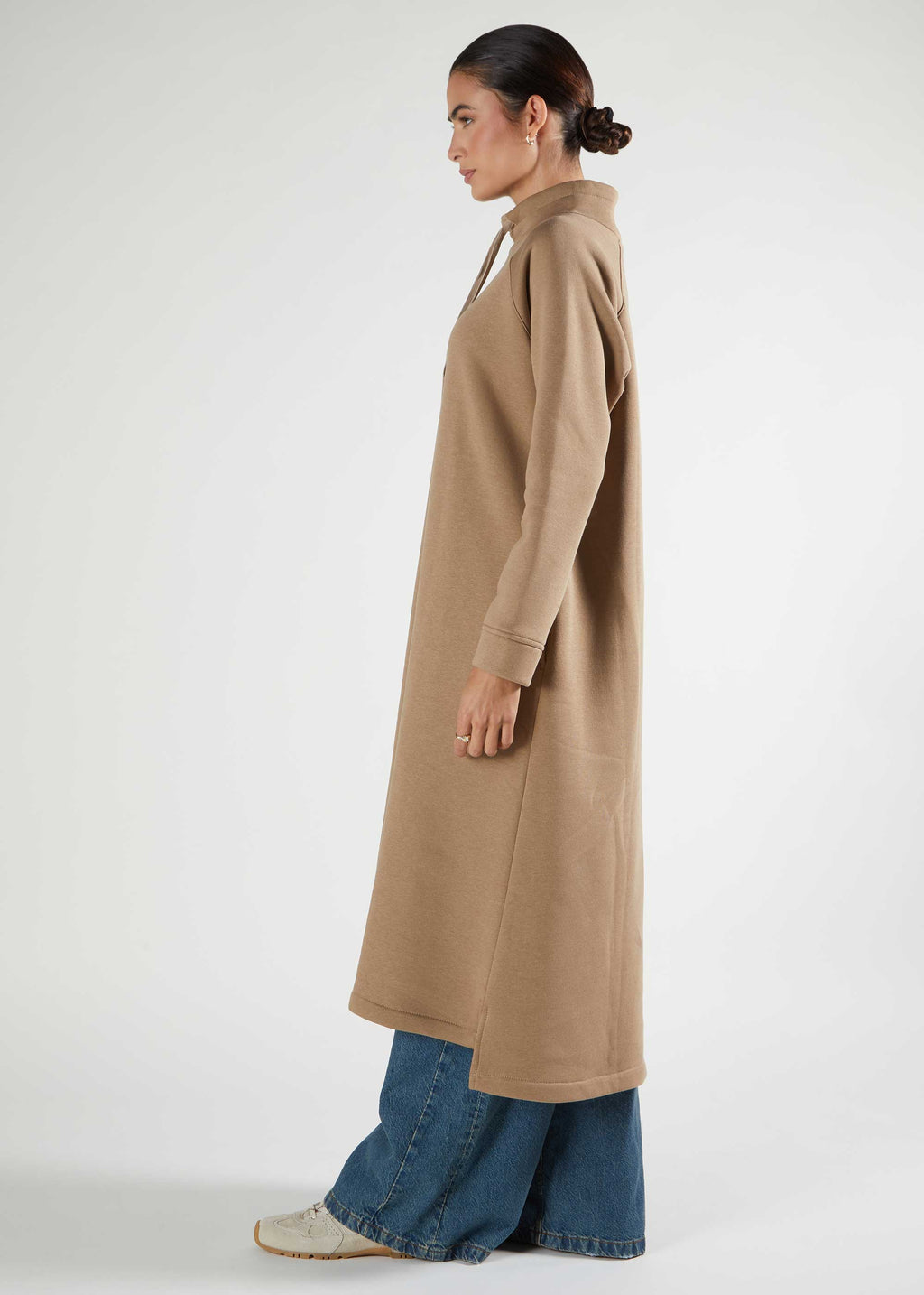 Funnel Neck Midi Nude