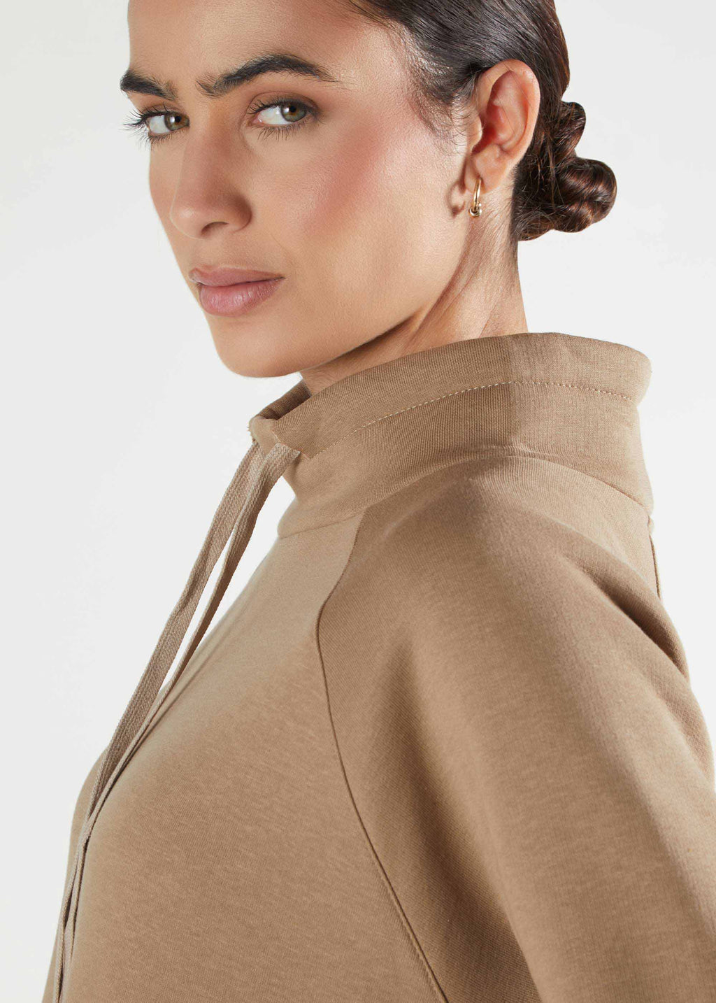 Funnel Neck Midi Nude