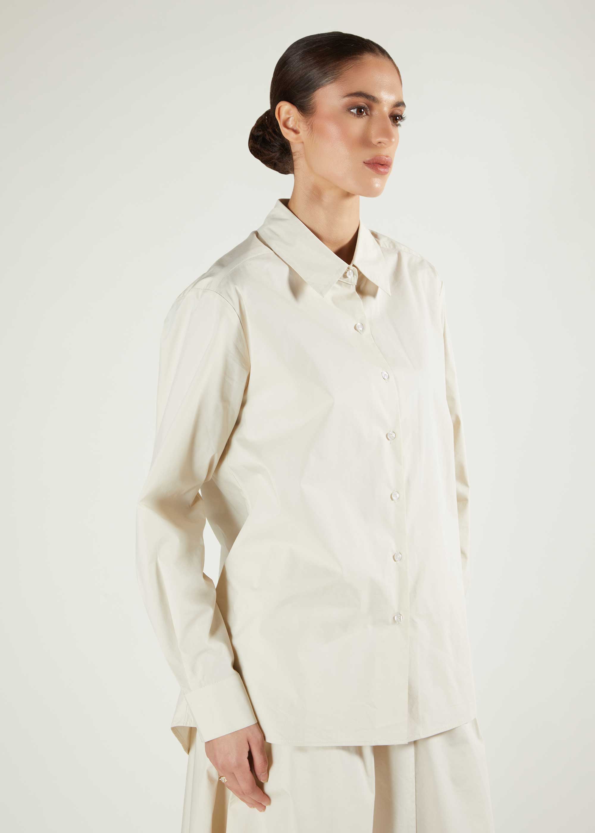 Cropped Cotton Top Cream