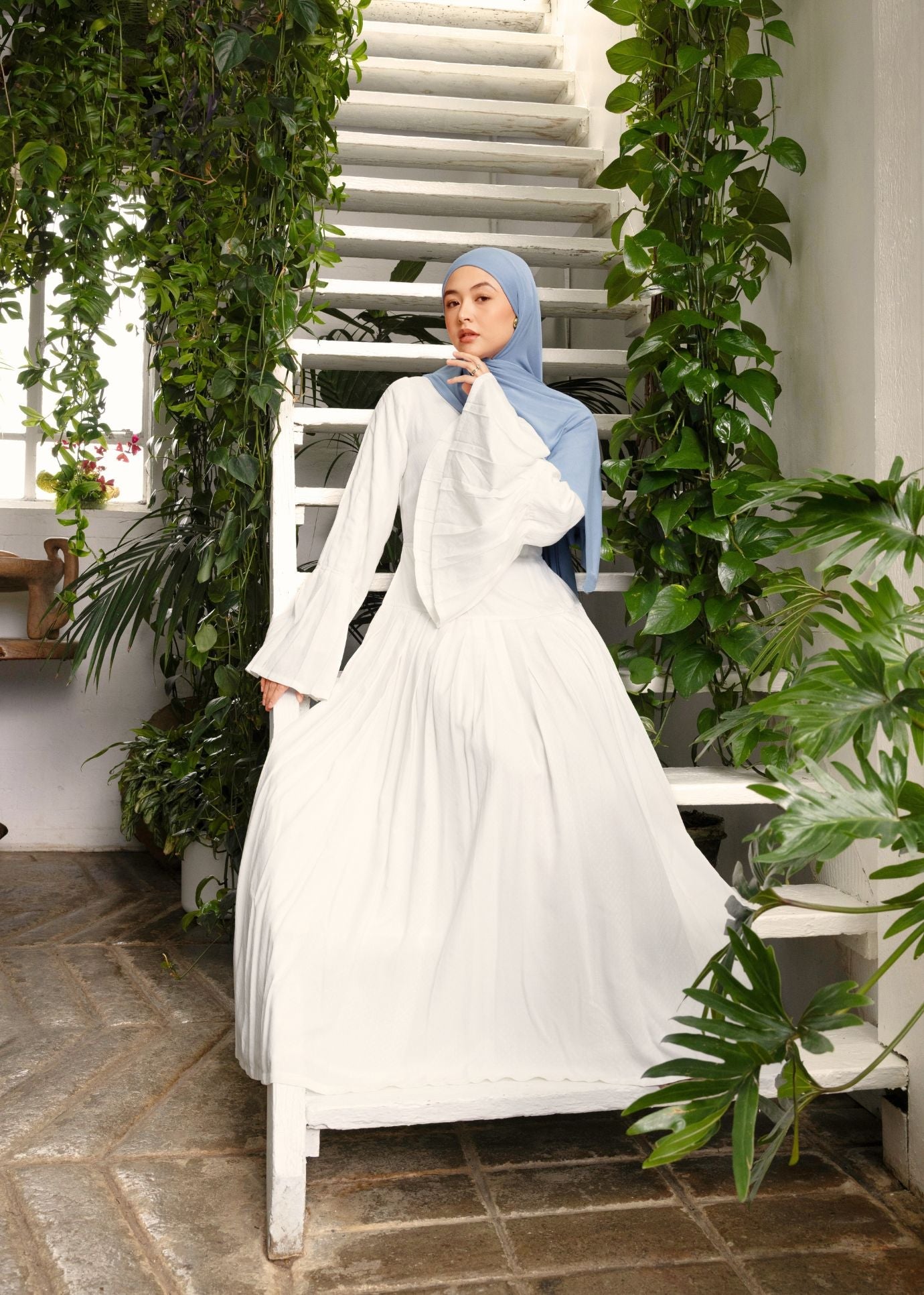 Fan Sleeve Maxi White