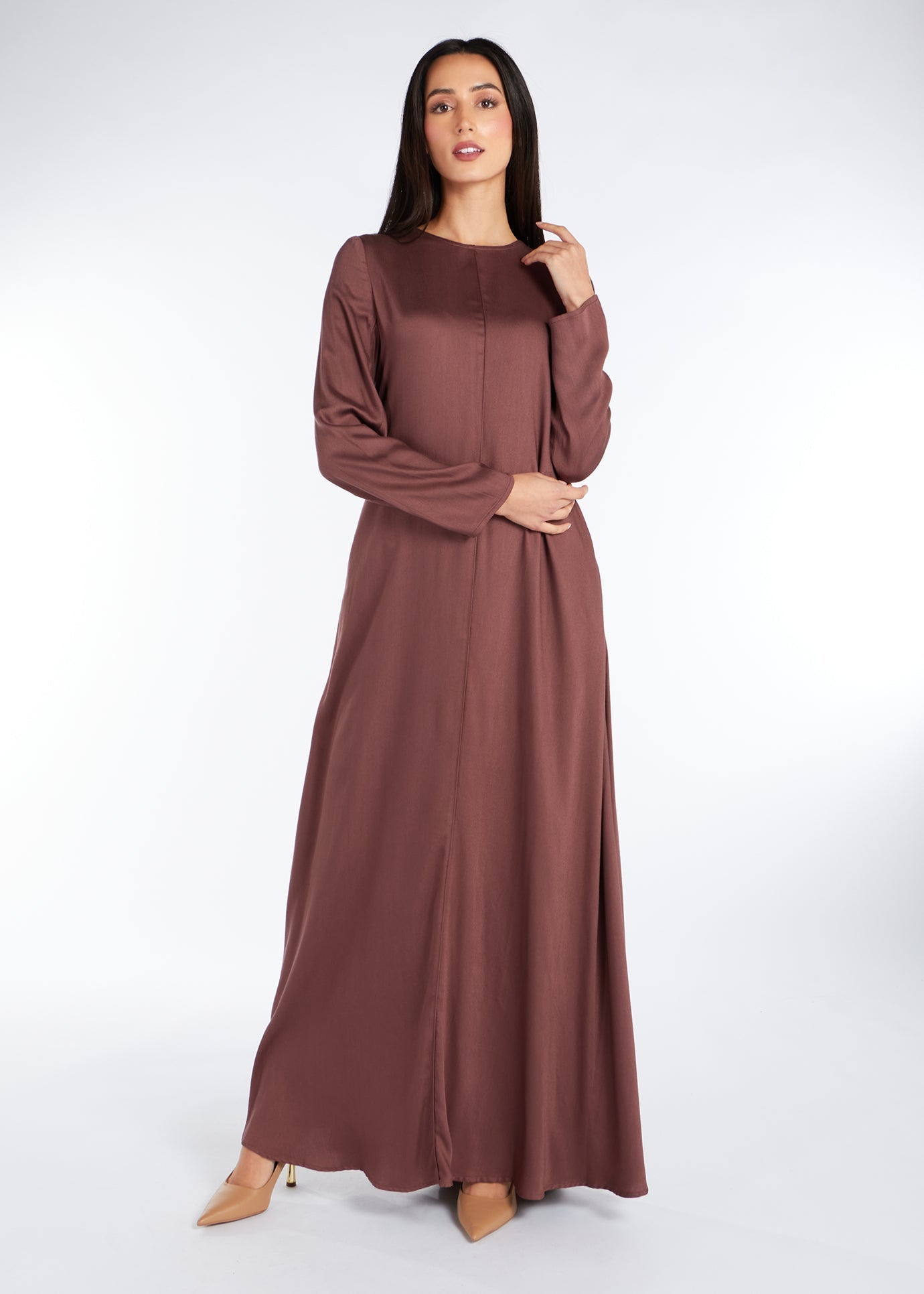 Long Line Abaya Warm Taupe