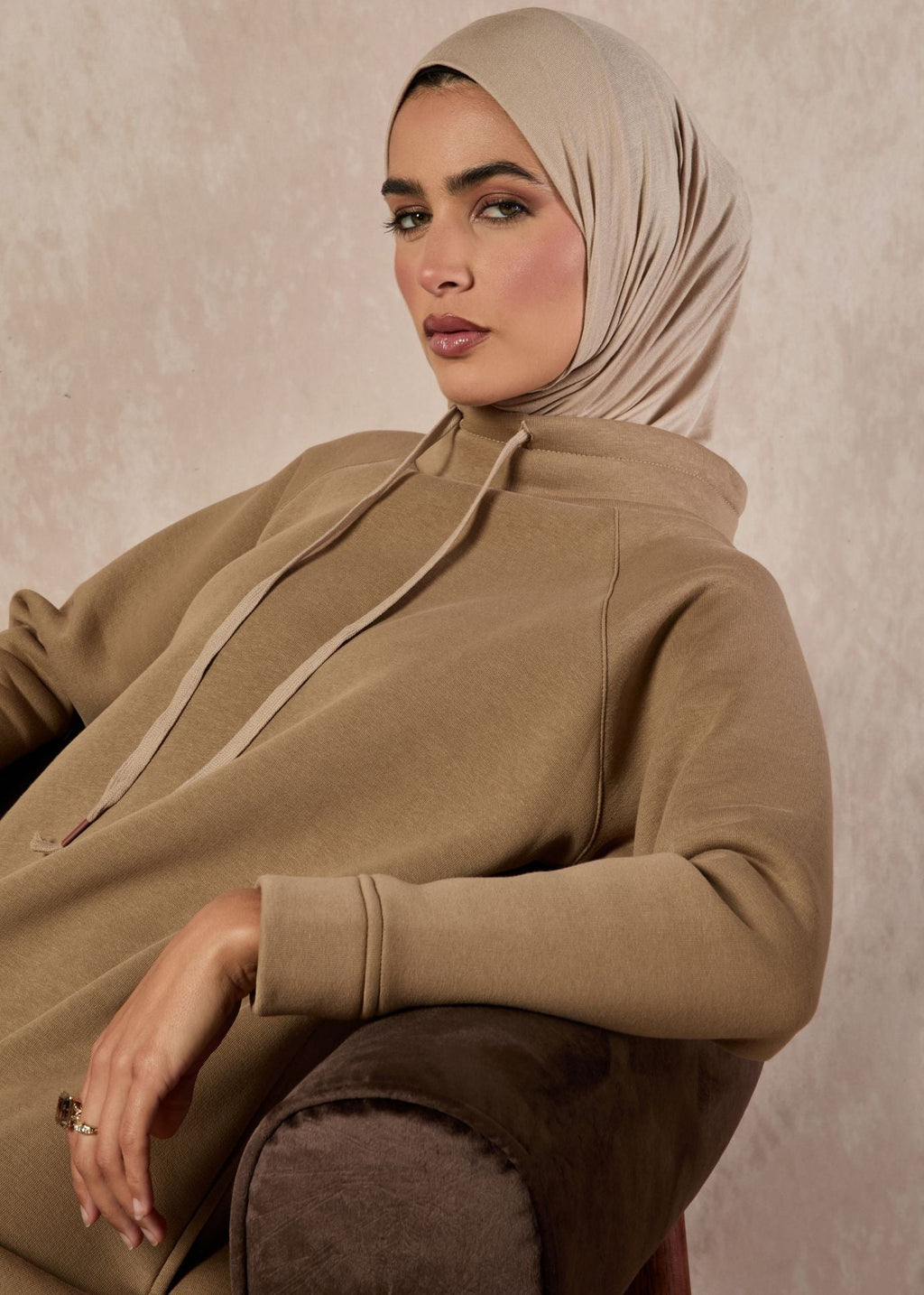 Funnel Neck Midi Nude