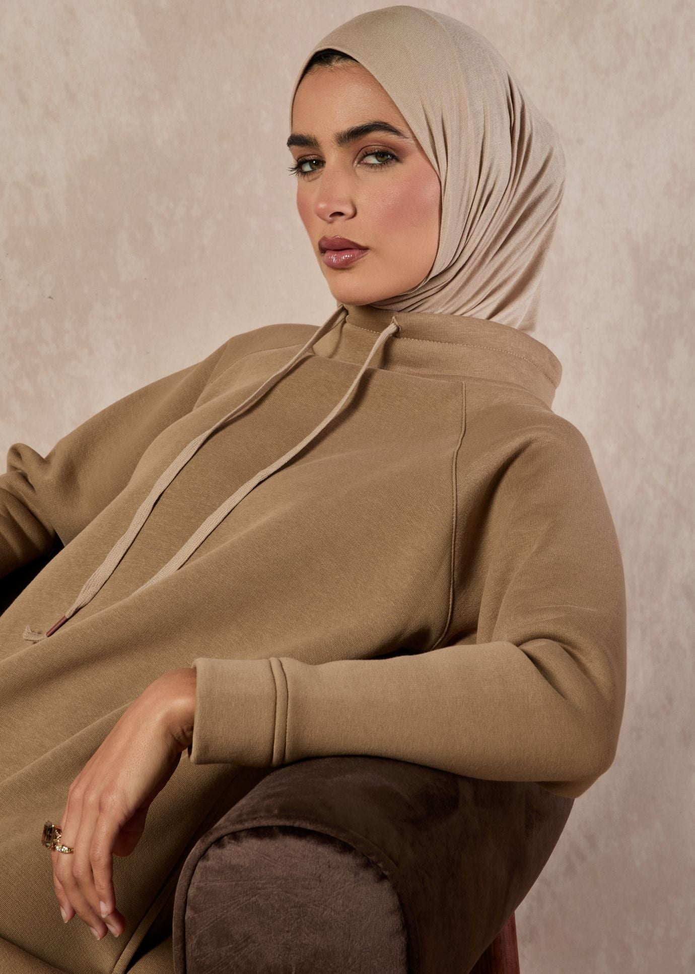Funnel Neck Midi Nude