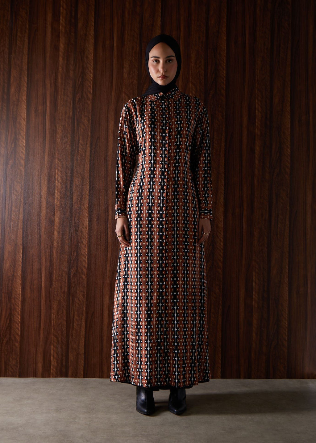 Black & Brown Print Maxi