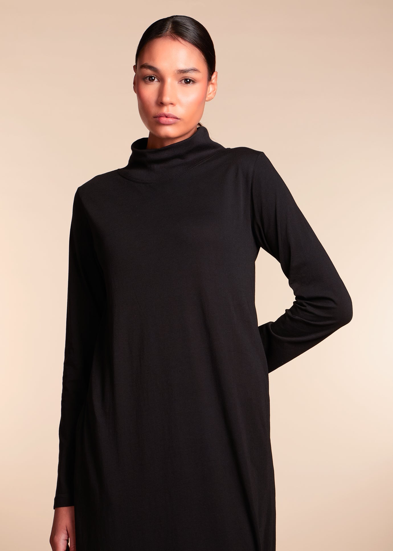 Turtle Neck Maxi Black