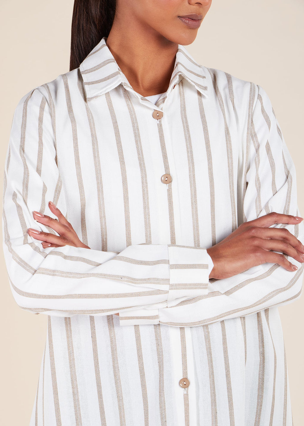 Muji Shirt Dress Cream