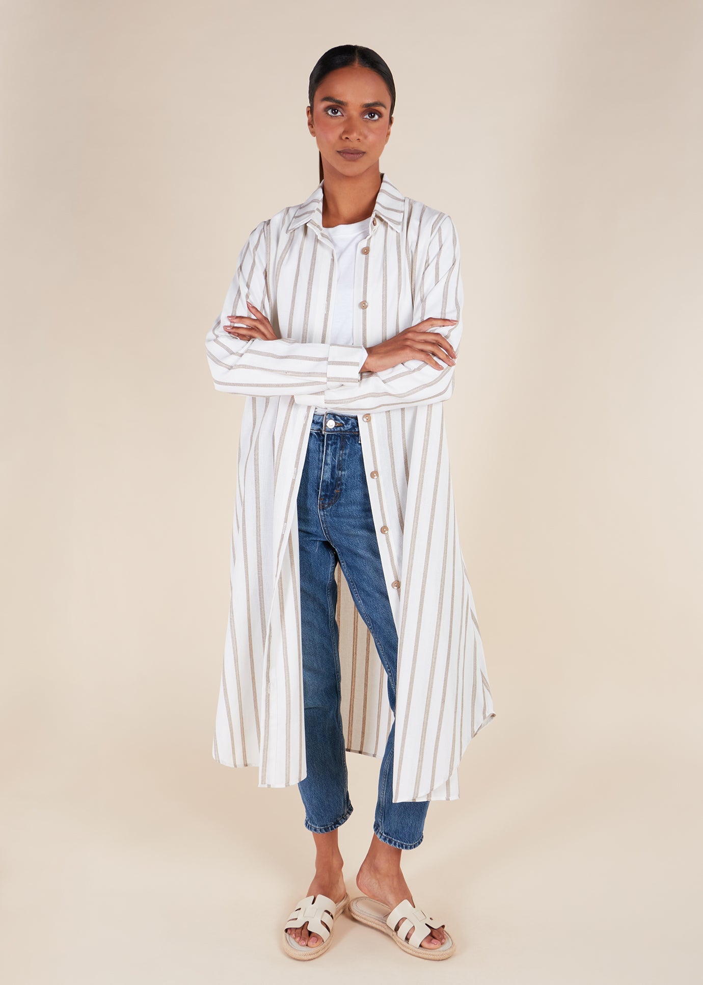 Muji Shirt Dress Cream