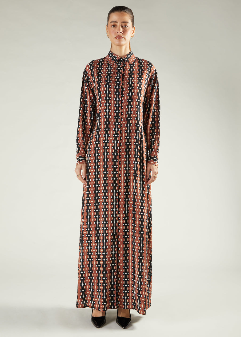 Black & Brown Print Maxi