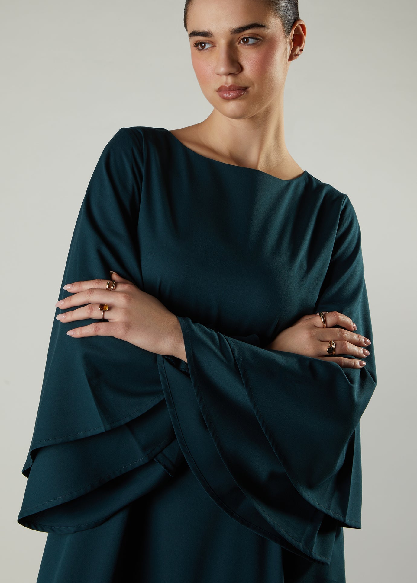 Drop Waist Abaya Moss
