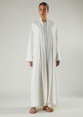Open Abaya Milky White