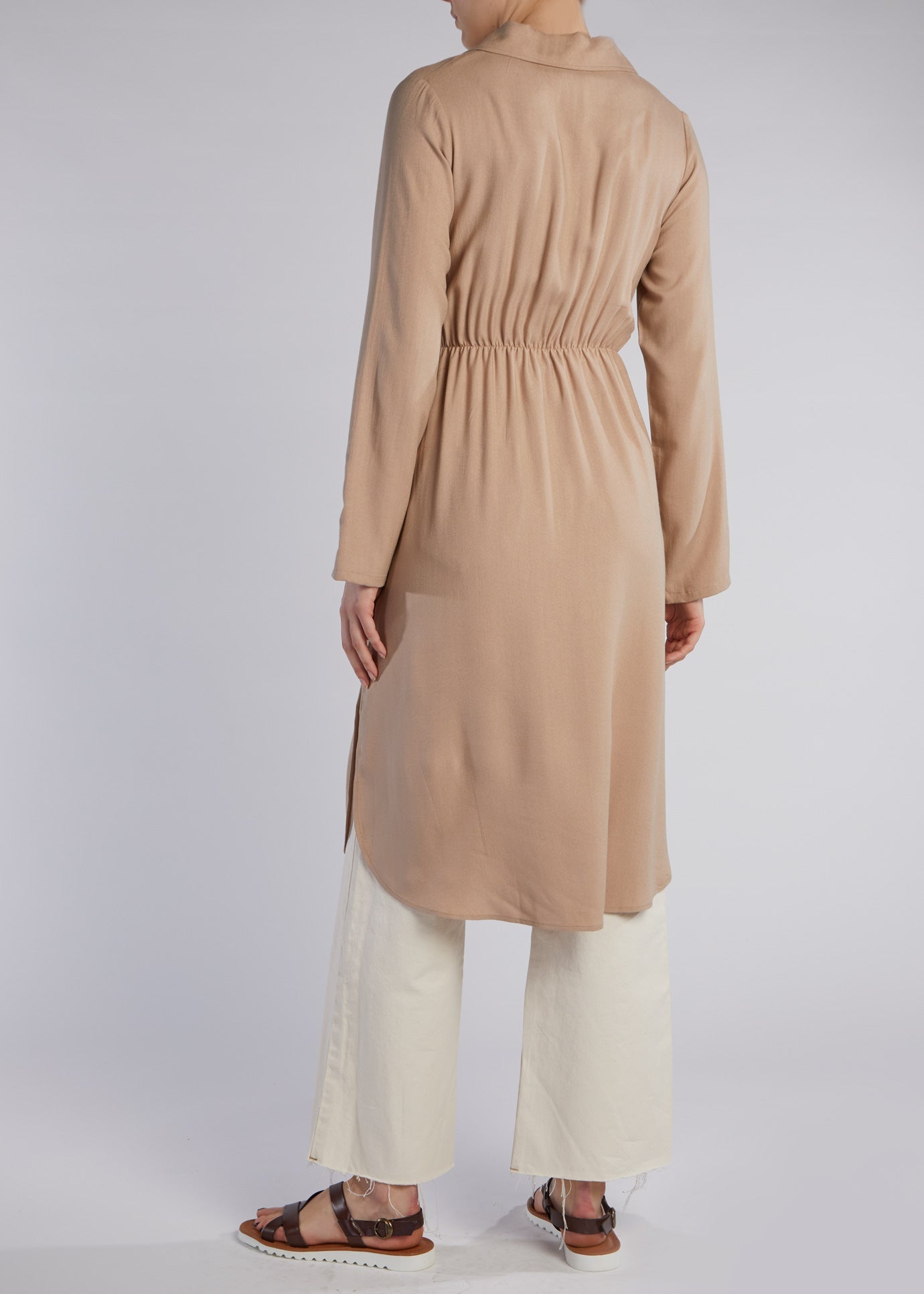 Wrap Midi Dress Nude